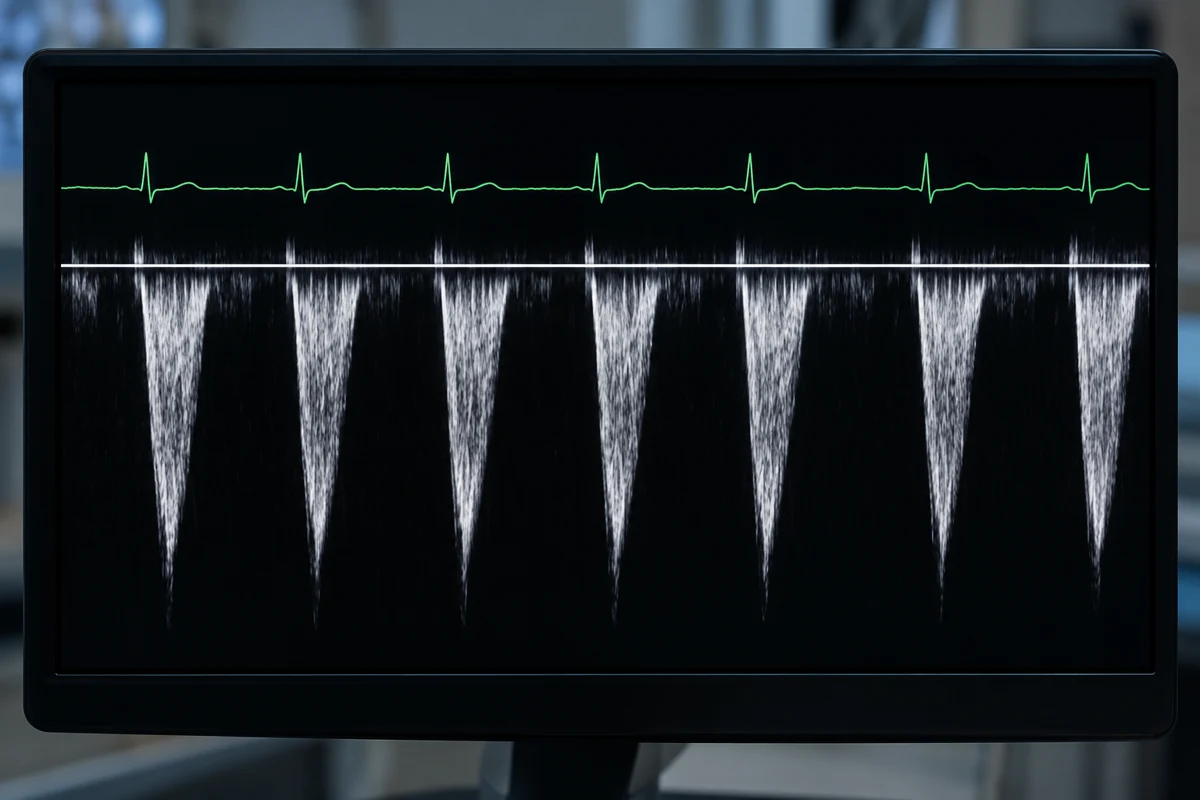 Illustrative pulsed-wave Doppler display