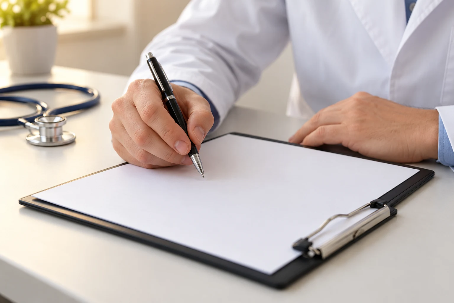 Illustrative clinician and blank record