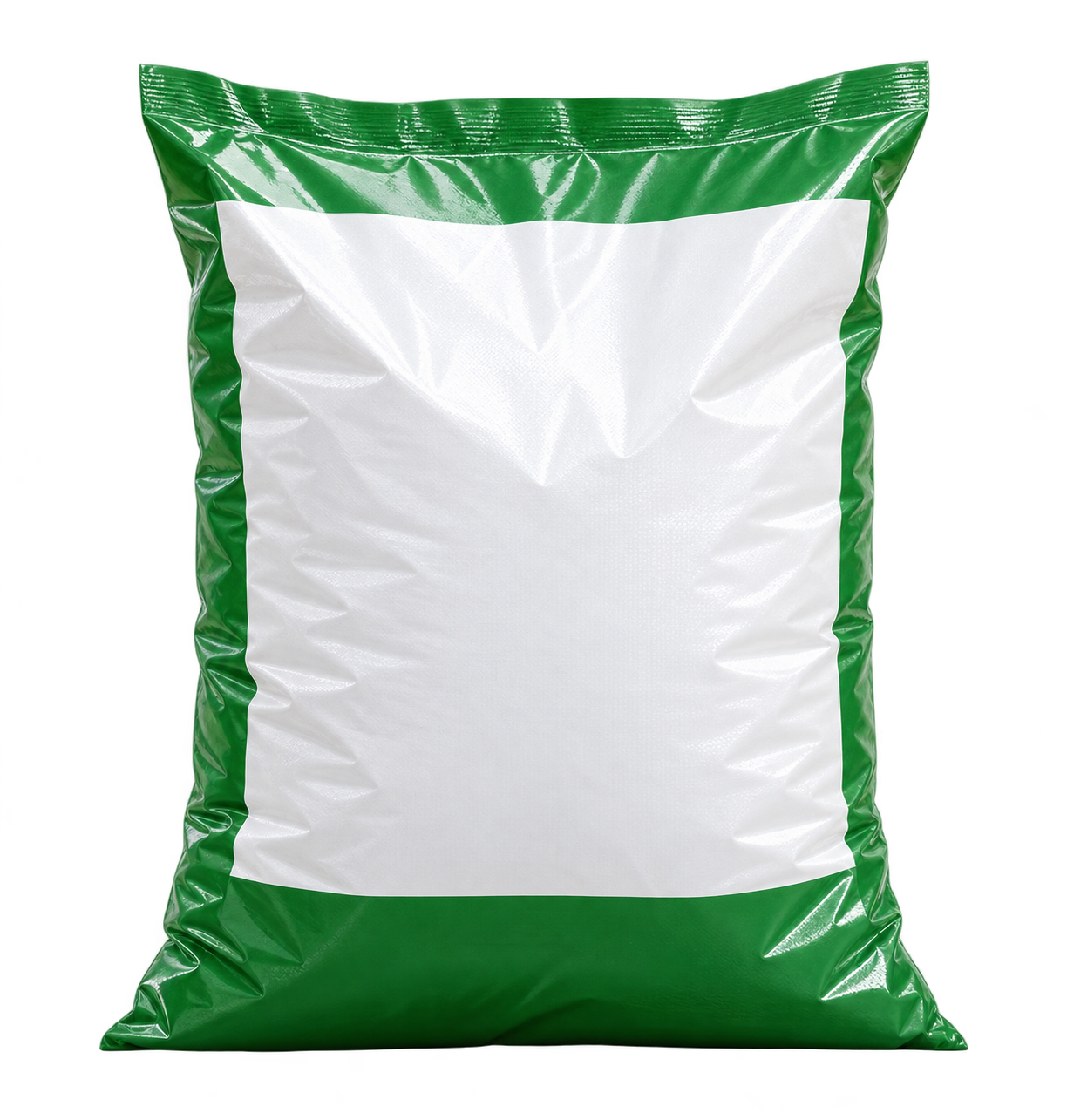 Unbranded white and green fertilizer sack