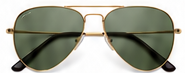 Gold aviator frames with green lenses