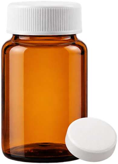 Illustrative unbranded medicine container