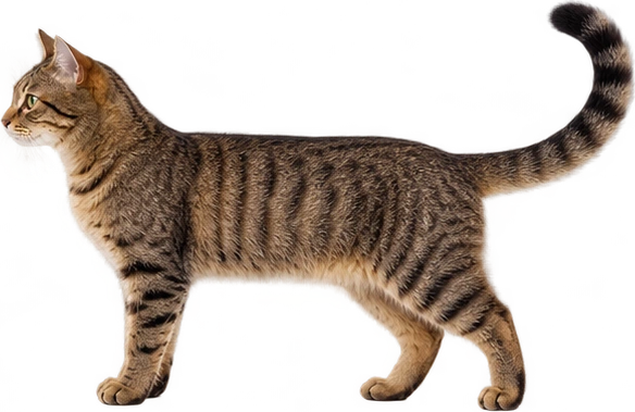 Illustrative side view of a cat