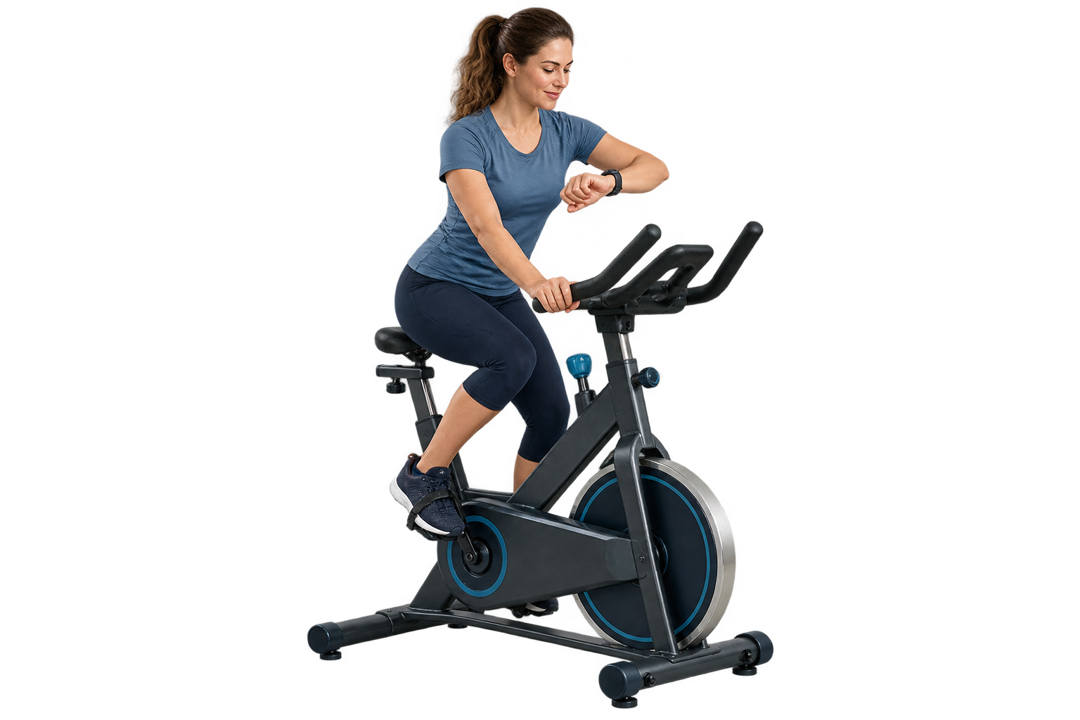 Representative comfortable cycling with a blank-display wrist monitor
