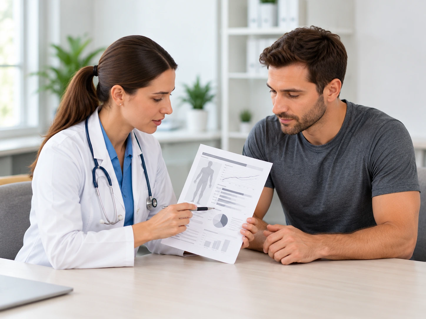 Illustrative consultation about a body-composition report