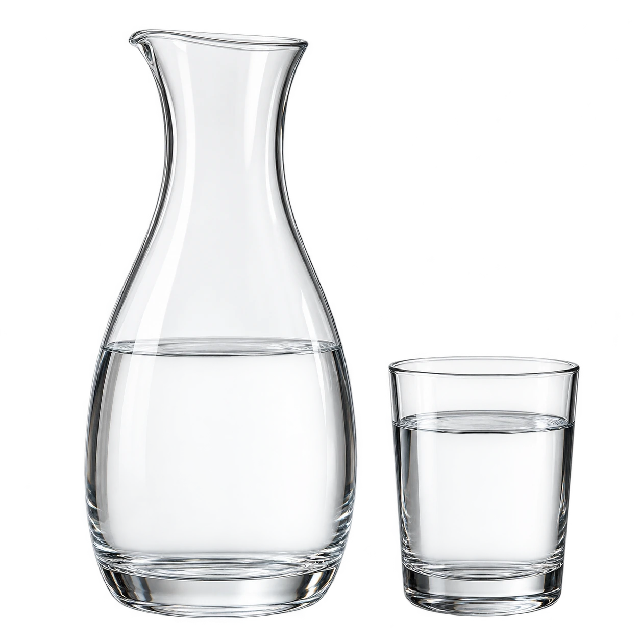 Illustrative carafe and glass; not a daily drinking recommendation